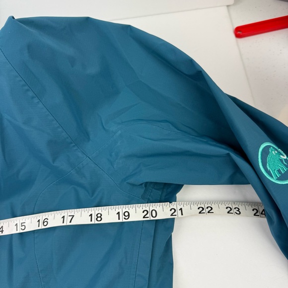 Mammut Drytech Premium Mountain Waterproof Jacket Medium Womens Blue Green New - Picture 9 of 12